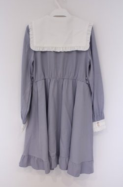 画像3: Amavel / ガーリーフリルセーラーロングスリーブワンピース  ブルー O-26-02-07-1012-CA-OP-IG-OS