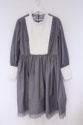 海外ロリータ / ヨークタックワンピース 2XL グレー×シロ O-26-02-07-1013-LO-OP-IG-OS