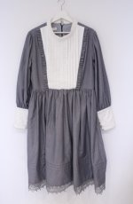 画像1: 海外ロリータ / ヨークタックワンピース 2XL グレー×シロ O-26-02-07-1013-LO-OP-IG-OS (1)