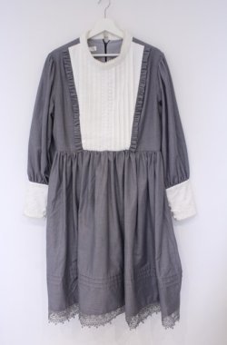 画像1: 海外ロリータ / ヨークタックワンピース 2XL グレー×シロ O-26-02-07-1013-LO-OP-IG-OS