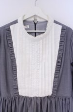 画像2: 海外ロリータ / ヨークタックワンピース 2XL グレー×シロ O-26-02-07-1013-LO-OP-IG-OS (2)