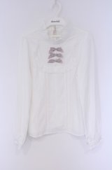 Lily Merry / スタンドネックブラウス M シロ O-26-02-07-1014-LO-BL-YM-OS