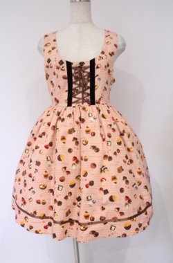 画像2: Amavel / チョコレートジャンパースカート M ピンク O-26-02-07-1019-CA-OP-YM-OS