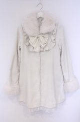 Lily Merry / ファー付きリボンコート M シロ O-26-02-07-1022-LO-CO-YM-OS