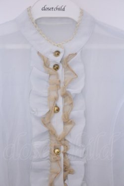 画像2: metamorphose / シフォンチュールブラウス  サックス O-26-02-07-007-ME-BL-OW-OS