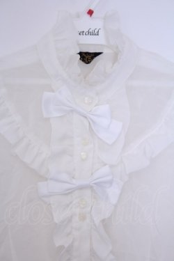 画像2: ALICE and the PIRATES / 立衿シフォンブラウス  シロ O-26-02-07-009-PA-BL-OW-OS