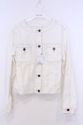 axes femme / ブレードノーカラーデニムジャケット L シロ O-26-02-07-016-AX-JA-IG-OS