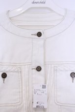 画像2: axes femme / ブレードノーカラーデニムジャケット L シロO-26-02-07-016-AX-JA-IG-ZT593 (2)