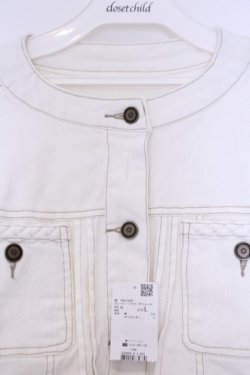 画像2: axes femme / ブレードノーカラーデニムジャケット L シロ O-26-02-07-016-AX-JA-IG-OS