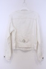画像3: axes femme / ブレードノーカラーデニムジャケット L シロO-26-02-07-016-AX-JA-IG-ZT593 (3)