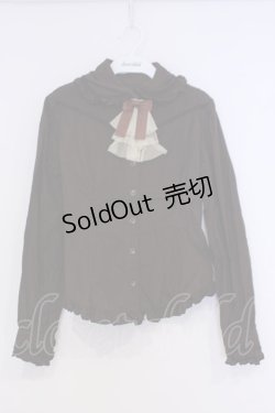 画像1: metamorphose / CL チュールジャボブラウス  ブラウン O-26-02-07-002-ME-BL-OW-OS