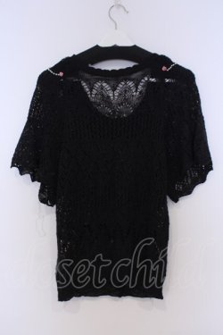 画像4: axes femme / 巻き薔薇パールニットトップス M クロ O-26-02-07-017-AX-TO-IG-OS