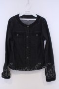 axes femme / ノーカラーデニムジャケット M クロ O-26-02-07-019-AX-JA-IG-OS