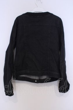 画像3: axes femme / ノーカラーデニムジャケット M クロ O-26-02-07-019-AX-JA-IG-OS