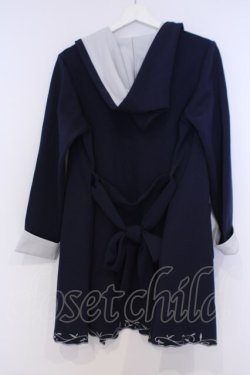 画像3: axes femme / フード付き刺繍コーディガン  ネイビー O-26-02-07-021-AX-JA-IG-OS