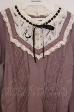 画像2: axes femme / ブロッキングニットプルオーバー M ラベンダー O-26-02-07-030-AX-TO-IG-OS