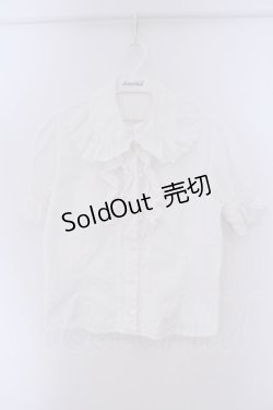 画像1: BABY,THE STARS SHINE BRIGHT / フリルフル半袖ブラウス  シロ O-26-02-09-035-BA-BL-IG-OS