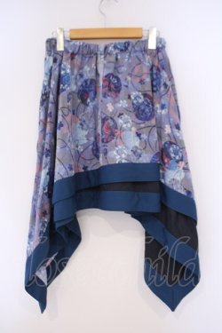 画像3: gouk / 和柄アシメロングスカート  ブルー系 O-26-02-09-038-GO-SK-OW-OS