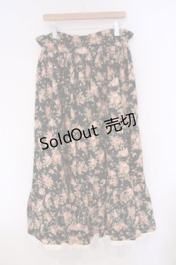 画像5: metamorphose / 薔薇柄ロングスカート  クロ O-26-02-09-040-ME-SK-OW-OS