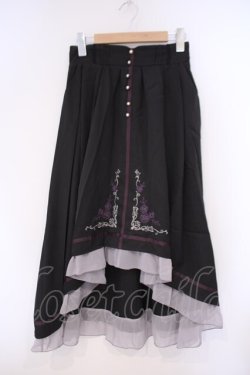 画像1: axes femme / 薔薇刺繍フィッシュテールスカート M クロ O-26-02-09-042-AX-SK-OW-OS