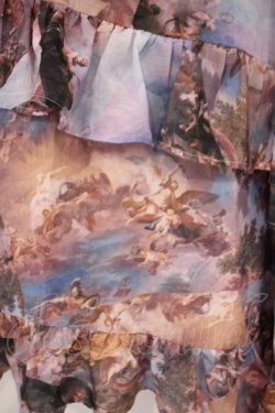 画像2: axes femme NOSTALGIE / 天使柄フリルロングスカート M サックス系 O-26-02-09-043-AX-SK-OW-OS