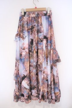 画像3: axes femme NOSTALGIE / 天使柄フリルロングスカート M サックス系 O-26-02-09-043-AX-SK-OW-OS