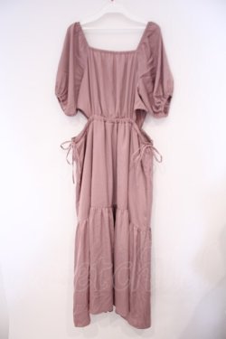 画像2: axes femme / パフ袖ウエストカットワンピース M ピンク O-26-02-09-044-AX-OP-OW-OS