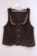画像1: axes femme / 刺繍入りふわふわベスト M ブラウン O-26-02-09-045-AX-TO-OW-OS (1)