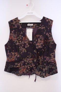 画像1: axes femme / フローラルプリントベスト F パープル O-26-02-09-047-AX-TO-OW-OS