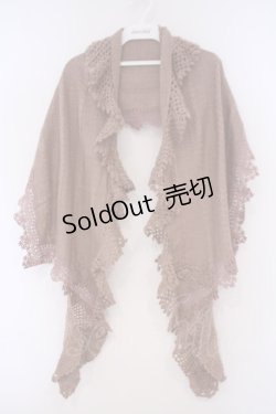 画像1: axes femme / ニットレース使いストール  ピンク O-26-02-09-048-AX-ZA-OW-OS