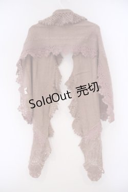 画像3: axes femme / ニットレース使いストール  ピンク O-26-02-09-048-AX-ZA-OW-OS