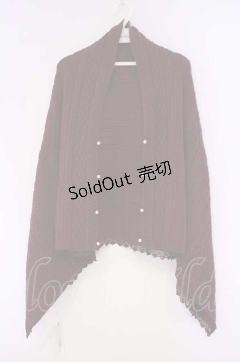 画像1: axes femme / ２ＷＡＹニットストール  ワイン O-26-02-09-051-AX-ZA-OW-ZT575 (1)