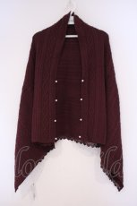 画像1: axes femme / ２ＷＡＹニットストール  ワイン O-26-02-09-051-AX-ZA-OW-ZT575 (1)