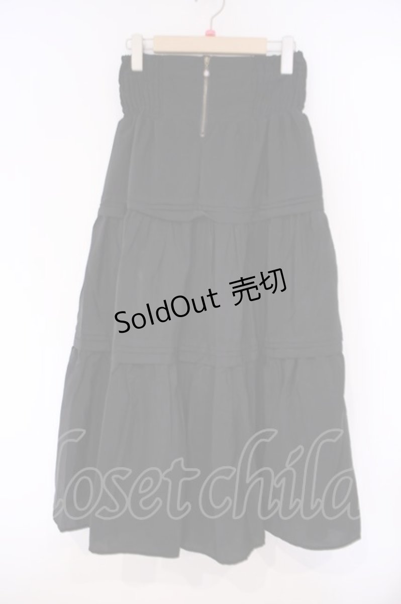 画像1: axes femme POETIQUE / ハイウエストティアードスカート M クロO-26-02-09-052-AX-SK-OW-ZH (1)