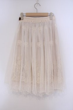 画像2: axes femme / レース使いチュールスカート M キナリ O-26-02-09-058-AX-SK-OW-OS