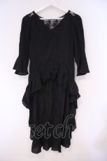 画像1: axes femme / フィッシュテール羽織ワンピース M クロ O-26-02-09-062-AX-TO-OW-ZT597 (1)