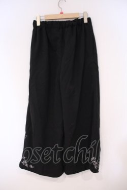 画像2: axes femme / 花刺繍入りワイドパンツ M クロ O-26-02-09-065-AX-PA-OW-OS