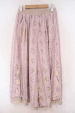 画像1: axes femme / ブーケストライプガウチョポンチョ M ピンク O-26-02-09-066-AX-PA-OW-OS