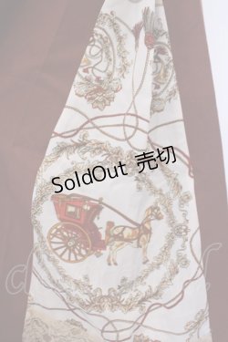 画像2: axes femme / スカーフ柄切替ワイドパンツ M ブラウン O-26-02-09-069-AX-PA-OW-ZT605