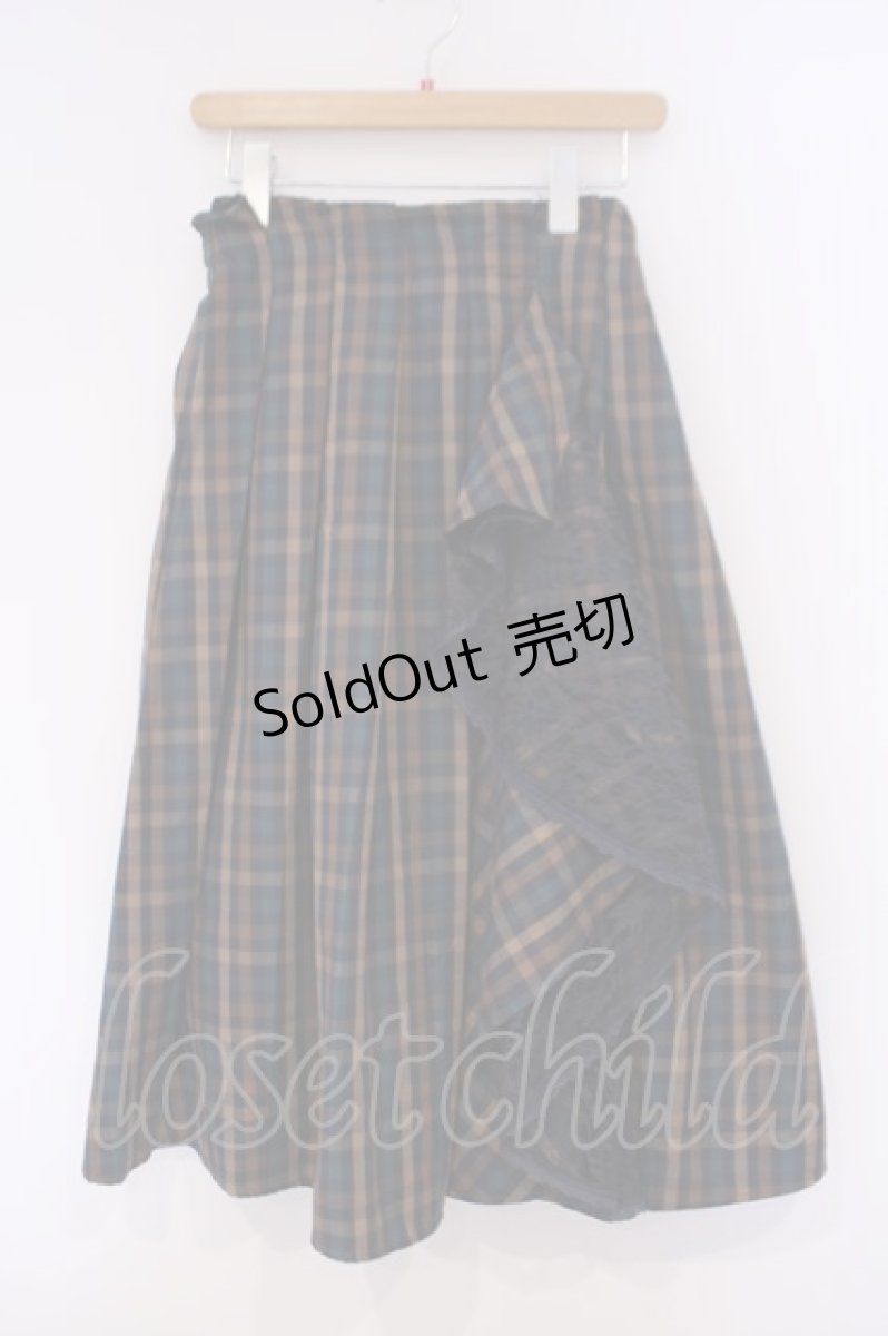 画像1: axes femme / ラッフル×プリーツミディスカート M コン O-26-02-09-071-AX-SK-OW-ZT605 (1)