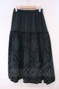 axes femme / フロッキープリントロングスカート M グリーン O-26-02-09-073-AX-SK-OW-OS