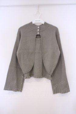 画像1: axes femme / ニットタンク×２WAYカーデ F グリーン O-26-02-09-076-AX-TO-OW-OS