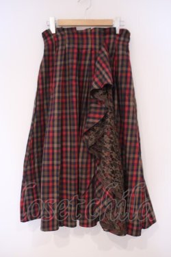 画像1: axes femme / ラッフル×プリーツミディスカート M ブラウン O-26-02-09-078-AX-SK-OW-OS