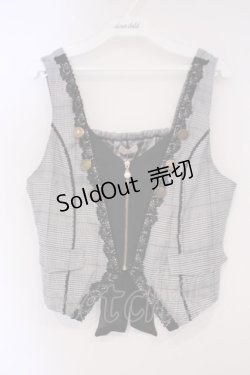 画像1: axes femme POETIQUE / フロントジップショートベスト M グレー O-26-02-09-081-AX-TO-OW-OS