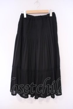 画像1: axes femme / プリーツ入りミディスカート M クロ O-26-02-09-082-AX-SK-OW-OS