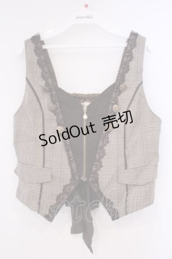 画像1: axes femme POETIQUE / フロントジップショートベスト M ブラウン O-26-02-09-083-AX-TO-OW-OS