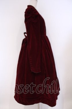 画像4: axes femme kawaii / クラシカルベロアワンピース M ワイン O-26-02-09-010-AX-OP-OW-OS