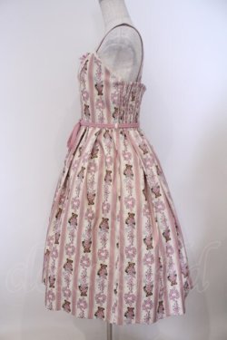 画像3: axes femme kawaii / Rosy Bear柄ジャンスカ M キナリ O-26-02-09-012-AX-OP-OW-OS