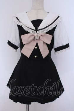 画像1: LIZ LISA / セーラーカラーセットアップ 0 クロ×シロ O-26-02-09-002-LO-OP-IG-OS