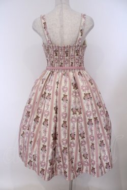 画像4: axes femme kawaii / Rosy Bear柄ジャンスカ M キナリ O-26-02-09-012-AX-OP-OW-OS